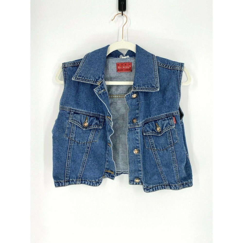 Easy D-XEL Vintage  Cropped Denim Jean Vest 90s